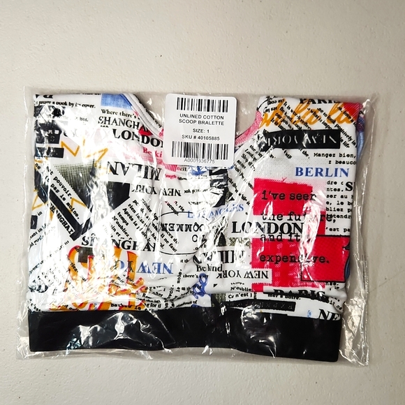 ❤️NWT VINTAGE TORRID SCOOP BRALETTE / SPORTS BRA - NEWSPAPER PRINT - PLUS SIZE - Picture 4 of 10